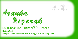 aranka mizerak business card